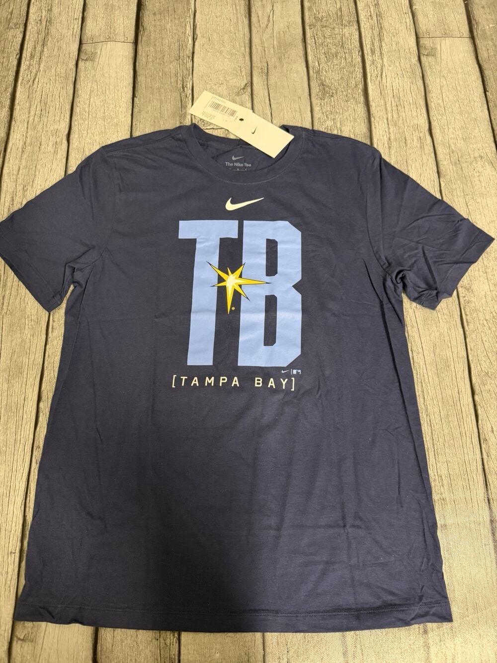 NWT Men's Nike Tampa Bay Rays Navy Scoreboard T-Shirt Sz Medium SS Cotton